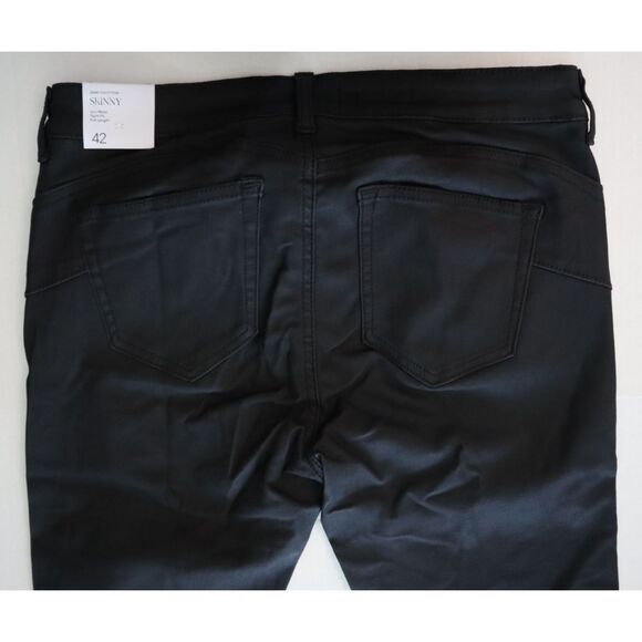 Mango Women’s Sz 10 Black Waxed Push-Up Low Waist Tight Fit Skinny Jeans - Picture 6 of 11